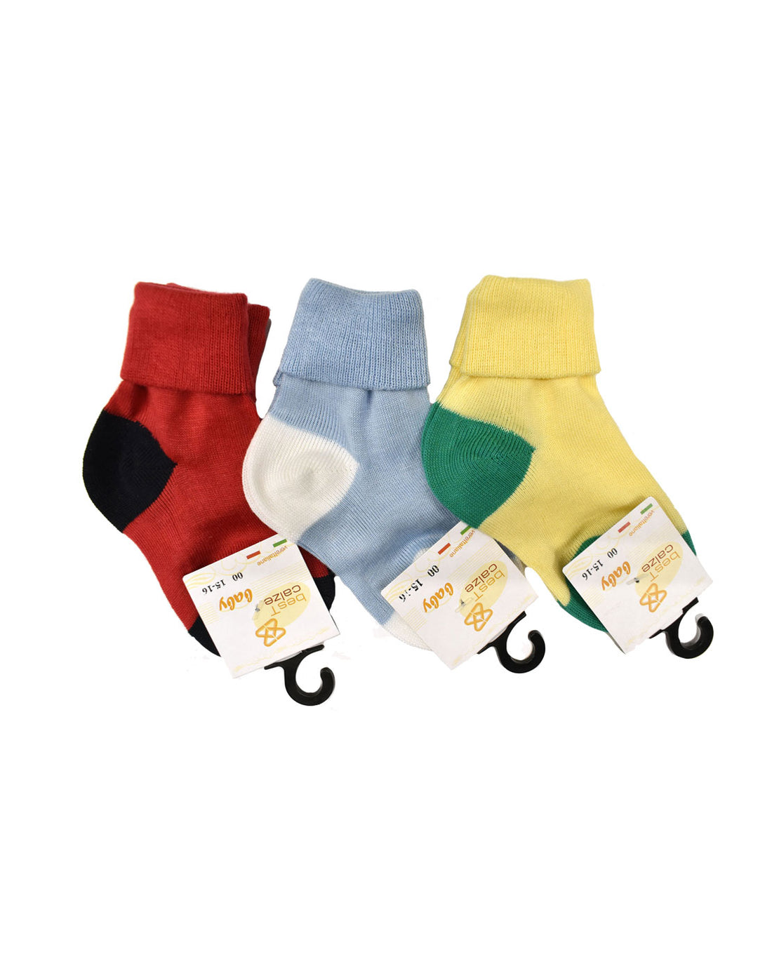 Set Calze Neonati Cotone Pettinato (6 paia)- Bicolor