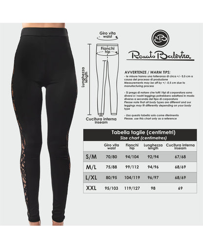 Leggings Estivi Donna Elasticizzati con Pizzo a Contrasto Renato Balestra- Brigitte4