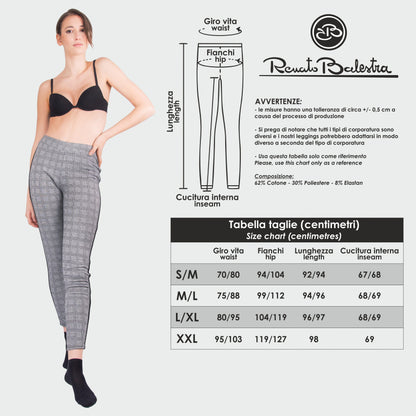 Leggings Donna Invernali Grigio Tartan a Quadri - DOLORES-1