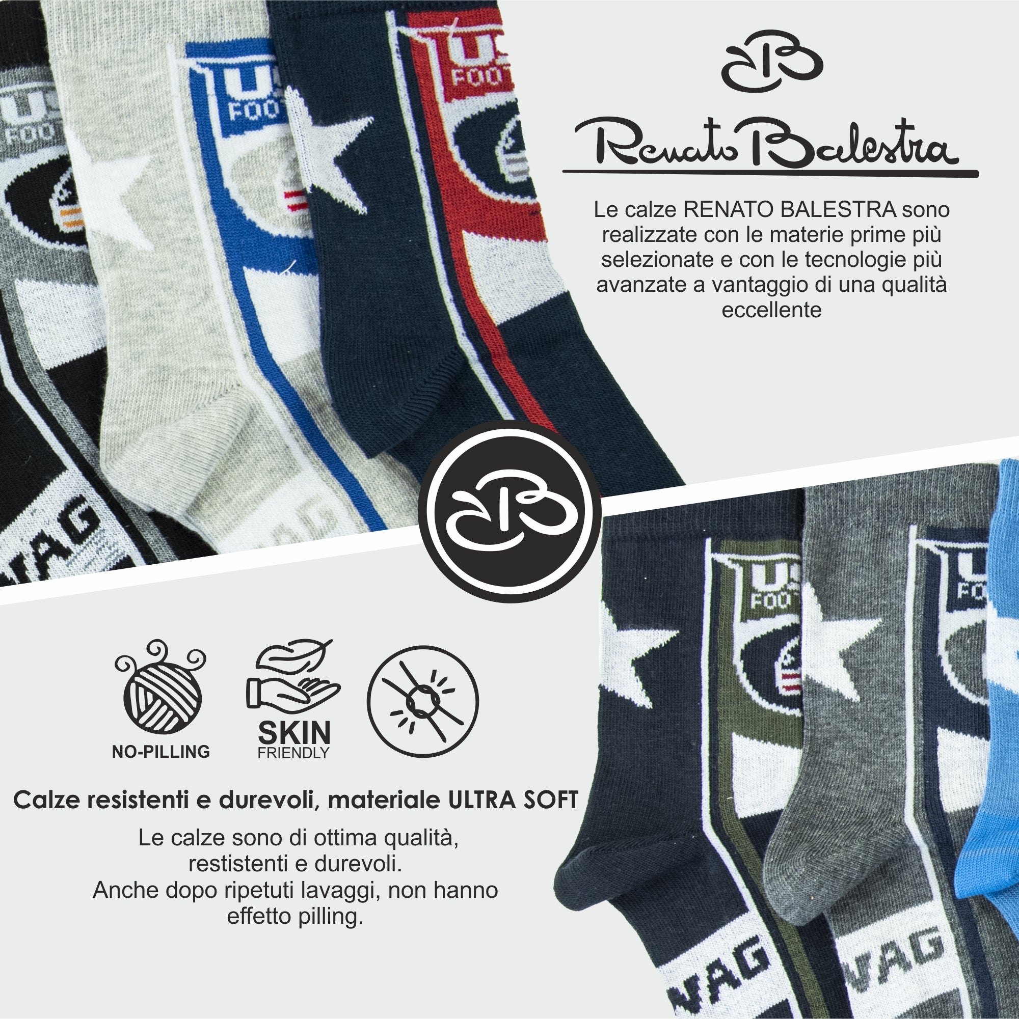 Calze Bambino Invernali Renato Balestra (6 Paia)- 2KL44 STARFOOTBALL
