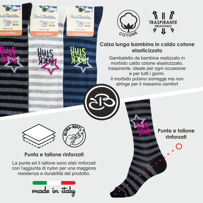 Calze Invernali Bambina Renato Balestra (6 Paia)- RBK77 ROCKSTAR