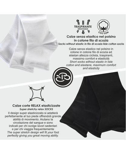 Calze Corte Donna Caviglia Senza Elastico Cotone Estive Renato Balestra (3 paia)- RB3762 Vicky