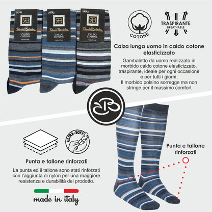 Calze Invernali Renato Balestra Uomo Fantasia Tartan Alte (6 Paia)