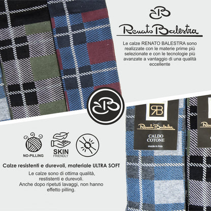 Calze Invernali Uomo Tartan Alte Renato Balestra (6 Paia)