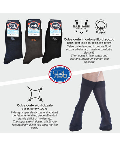 Calze Corte Uomo Filo Scozia RBJ (6 Paia) - RBJ4190 Grafic