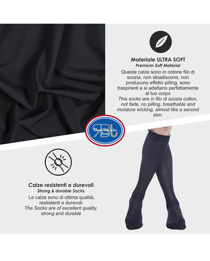 Calze Lunghe Uomo Filo Scozia (6 Paia) - RBJ4191 Grafic