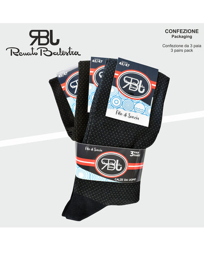 Calze Lunghe Uomo Filo Scozia Micro Pois (6 paia) - RBJ4781 Ghedi classico