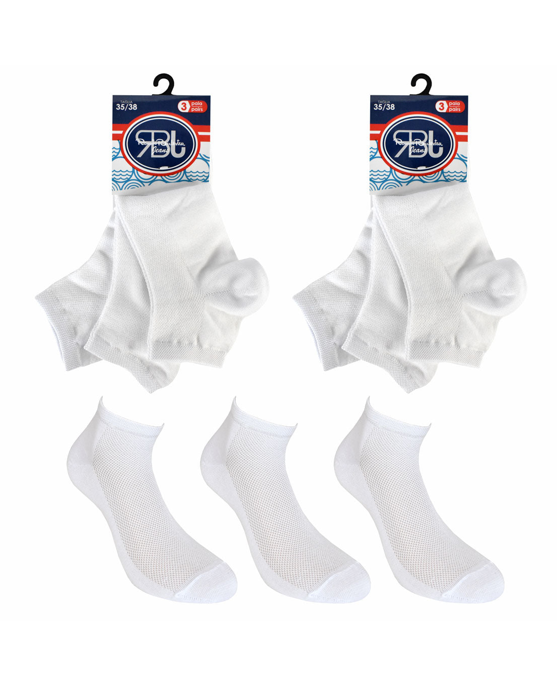 Calze Corte alla Caviglia Traspiranti Filo Scozia Unisex (6 paia) - RBJ5CA00