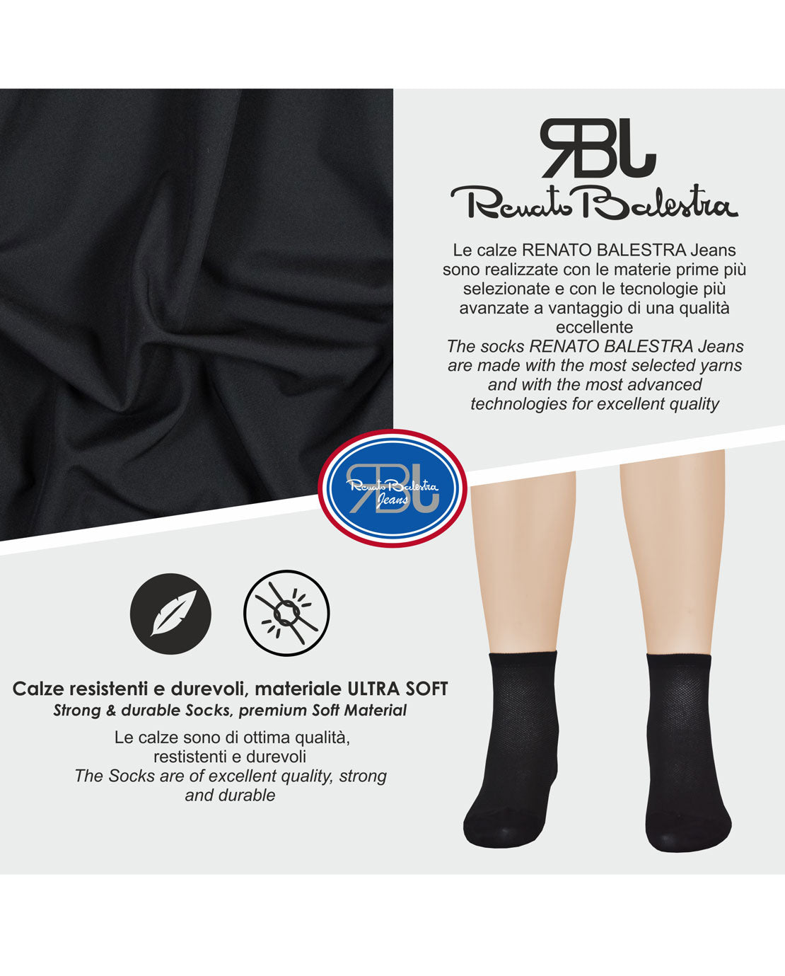 Calze Corte alla Caviglia Traspiranti Filo Scozia Unisex (6 paia) - RBJ5CA00