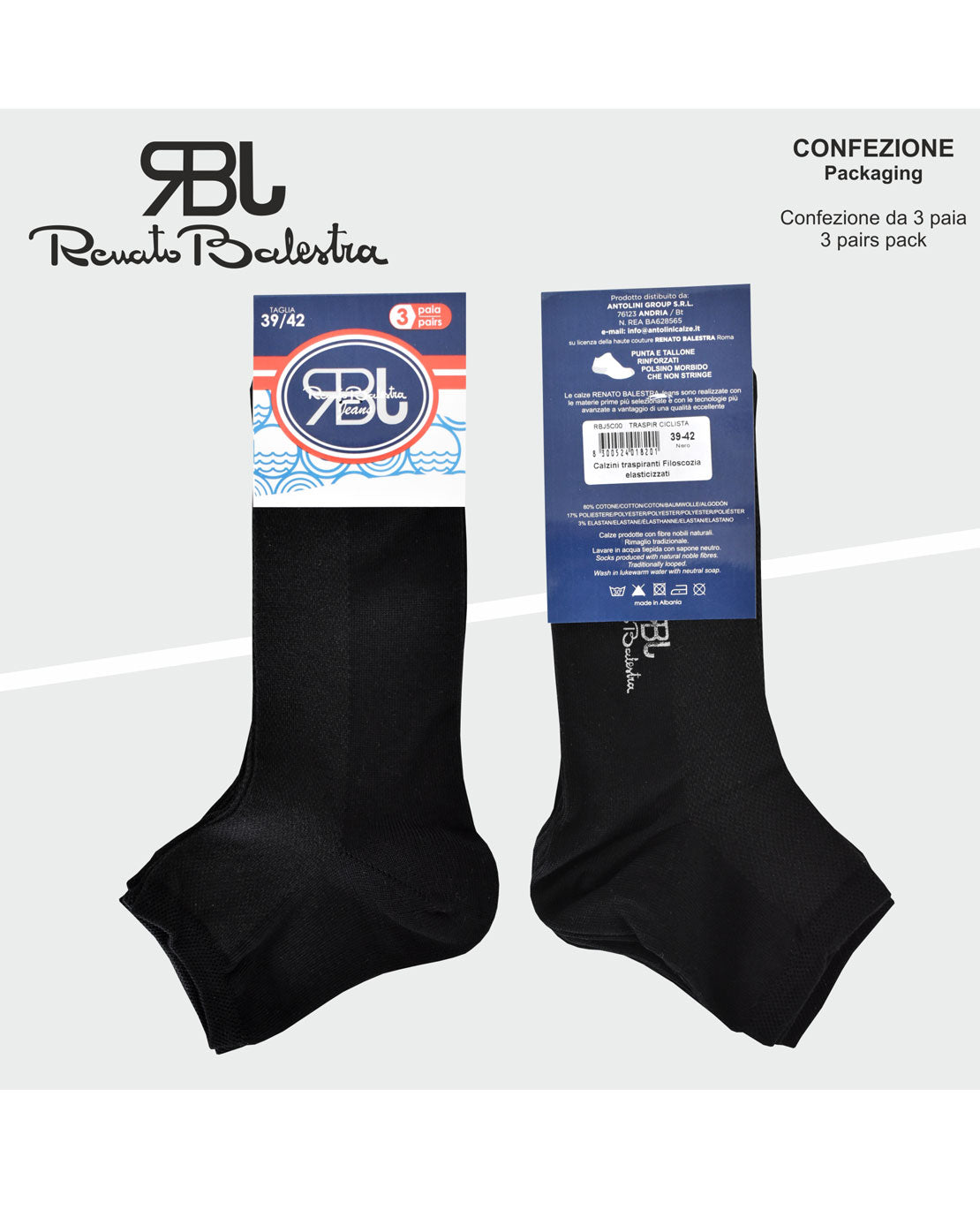 Calze Corte alla Caviglia Traspiranti Filo Scozia Unisex (6 paia) - RBJ5CA00
