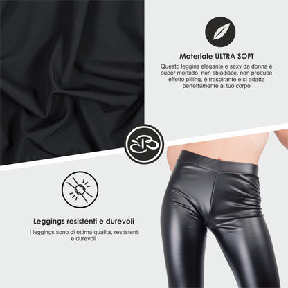 Renato Balestra Leggings Invernali Effetto Pelle con Interno in Pile- RAFFAELLA3