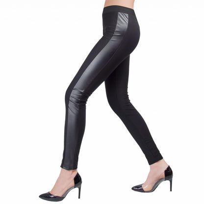 Leggings Invernali Donna con Inserti Laterali in Ecopelle Renato Balestra - RAFFAELLA4