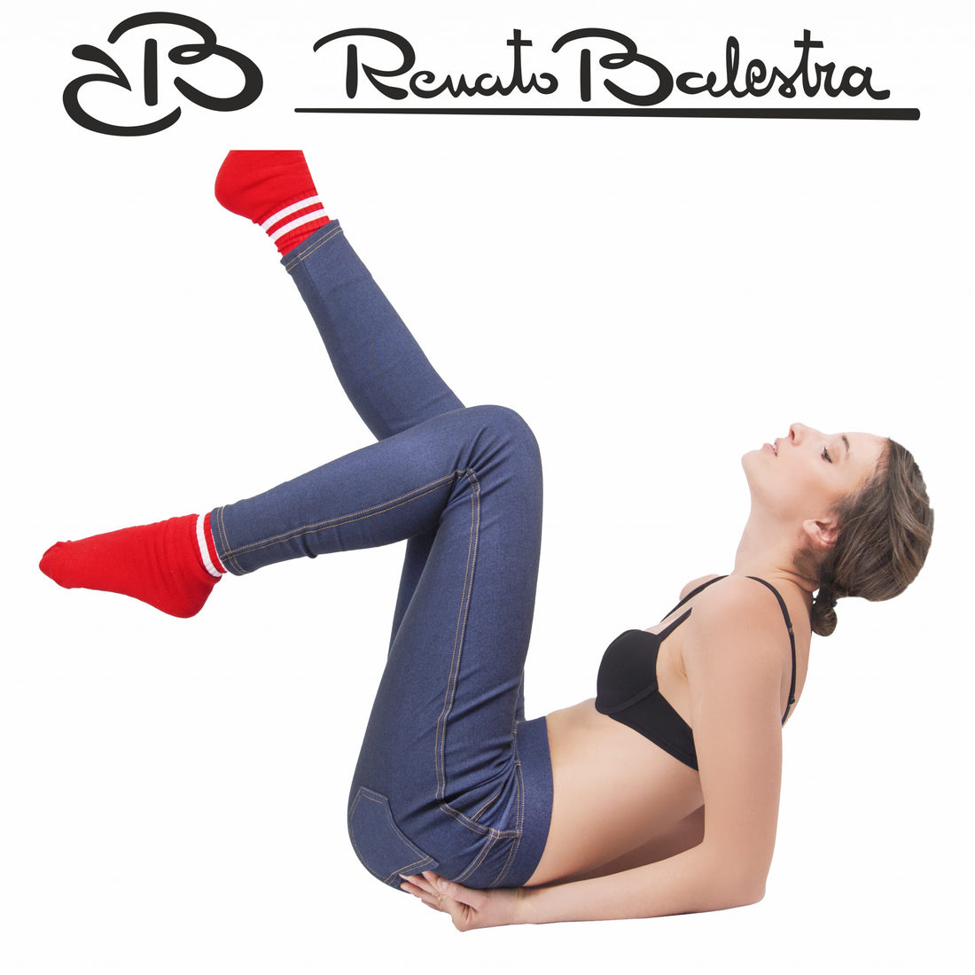 Renato Balestra Leggings Invernali Effetto Denim Blu Navy Elasticizzati - RAFFAELLA6-NAVY