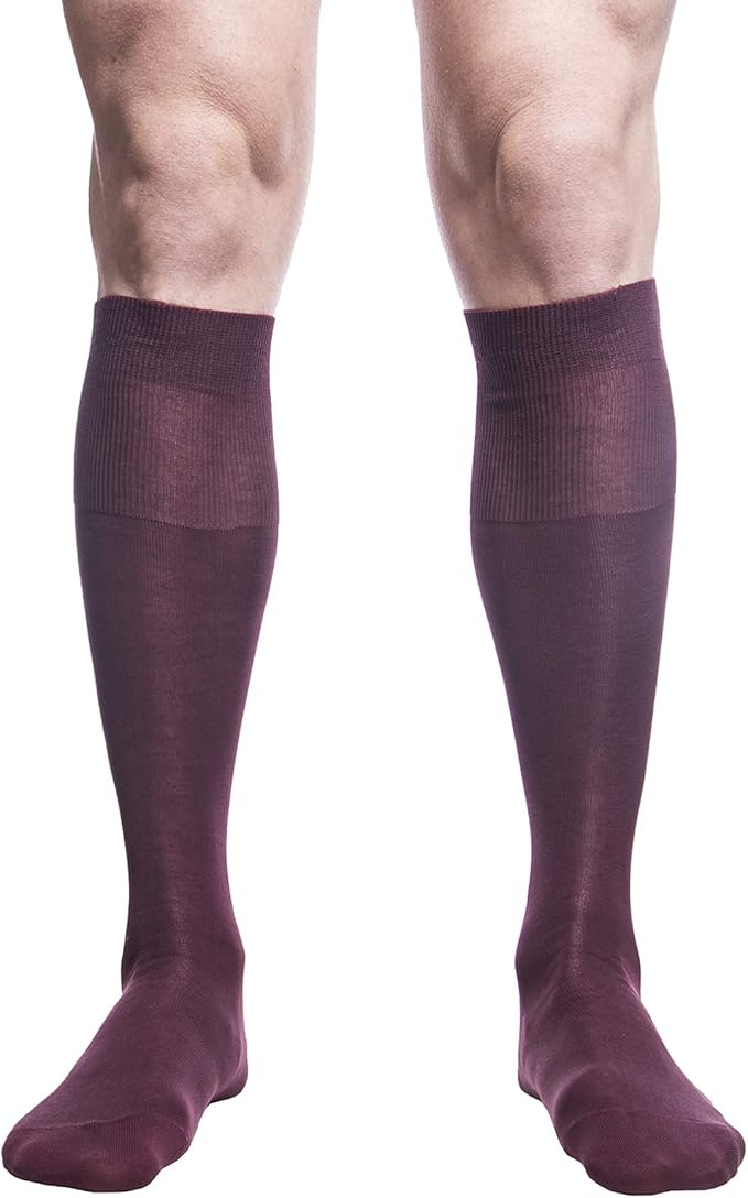 Calze Lunghe Uomo in Cotone Filo di Scozia Classiche Eleganti (6 Paia) - Poker