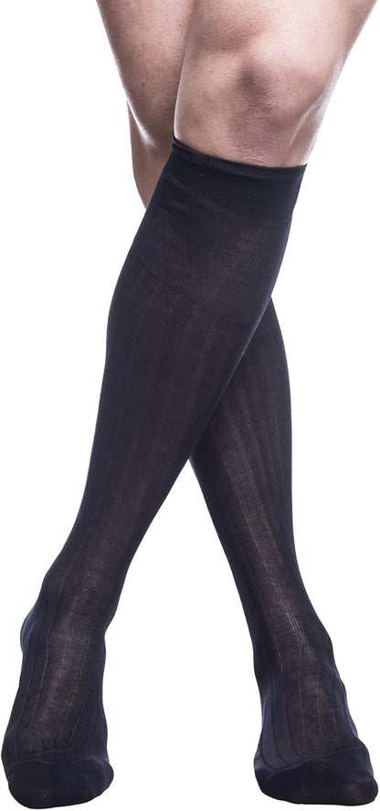 Calze Lunghe Uomo in Cotone Filo di Scozia Classiche Eleganti (6 Paia) - Poker
