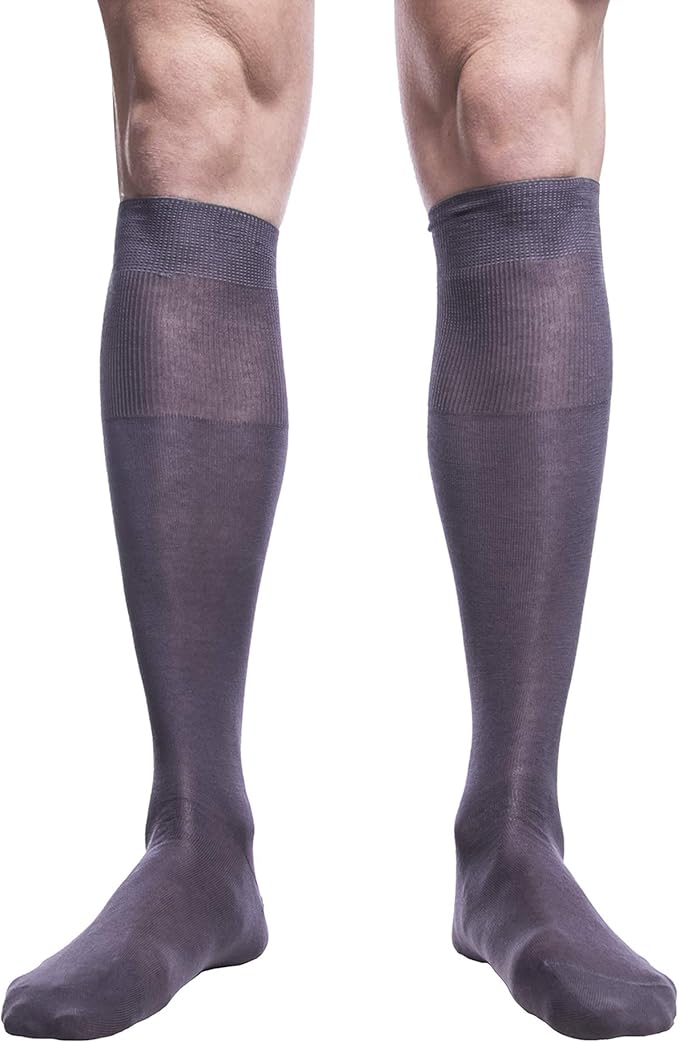 Calze Lunghe Uomo in Cotone Filo di Scozia Classiche Eleganti (6 Paia) - Poker