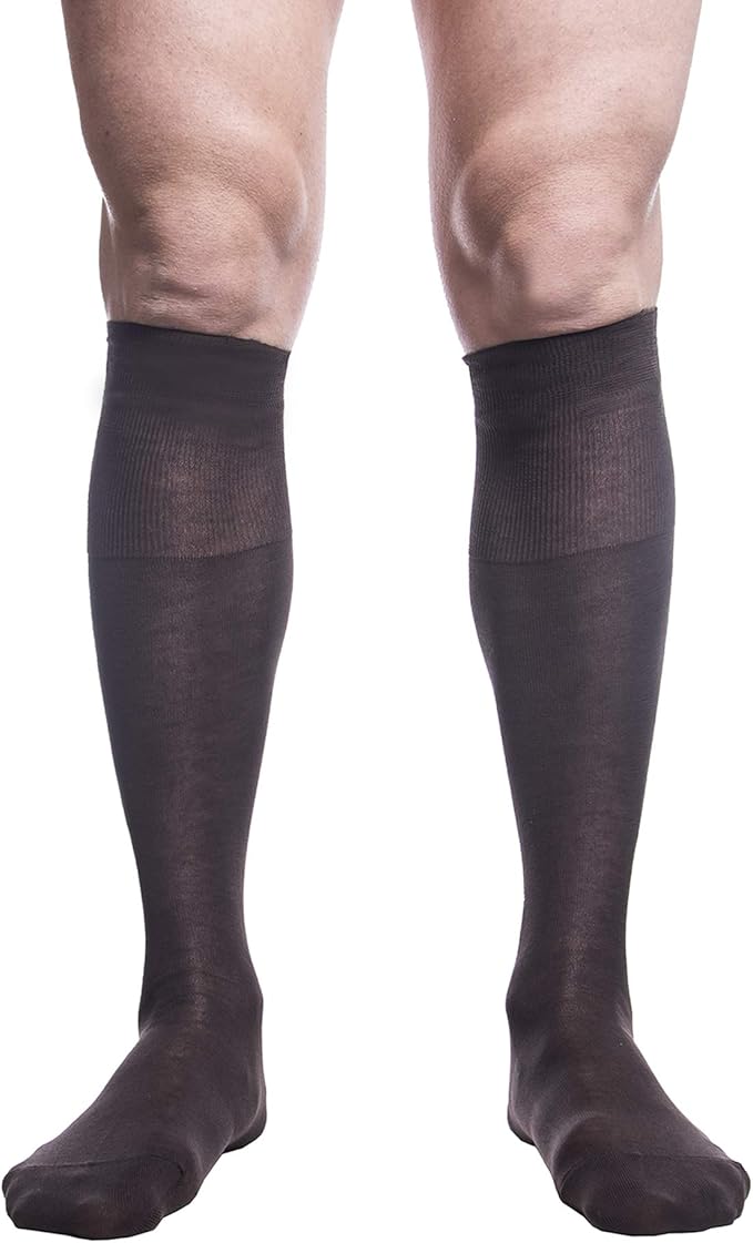 Calze Lunghe Uomo in Cotone Filo di Scozia Classiche Eleganti (6 Paia) - Poker