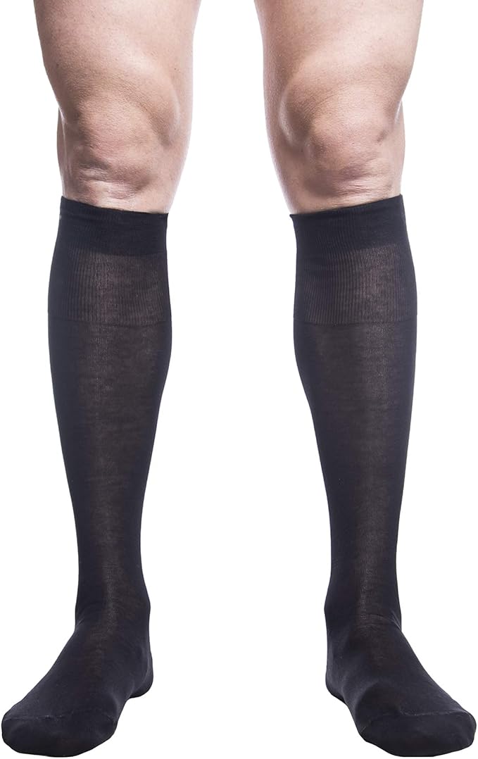 Calze Lunghe Uomo in Cotone Filo di Scozia Classiche Eleganti (6 Paia) - Poker